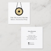 Sound Bath Therapy Gong Vierkante Visitekaartje (Voorkant / Achterkant)