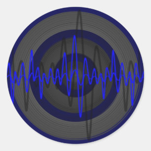 Sound Blue Dark autocollant rond
