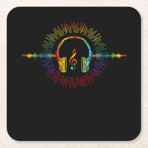Sound Engineer Audio Wave Audio Engineer Muziek Vierkante Kartonnen Onderzetter
