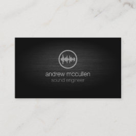 Sound Engineer Sound Wave Icon geborsteld metaal Visitekaartje