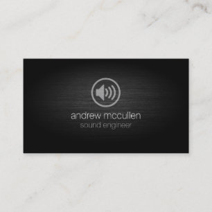 Sound Engineer Speaker Icon Geborsteld Metaal Visitekaartje