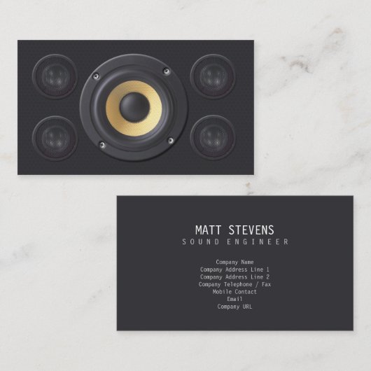 Sound Engineer Visitekaartje luidsprekers (Voorkant / Achterkant)