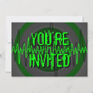 Sound Green Dark "You're Invited"-uitnodiging Kaart