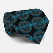 Sound Light Blue Dark-stropdas met zwarte band Stropdas (Opgerold)