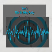 Sound Light Blue Dark-uitnodiging Kaart (Voorkant / Achterkant)