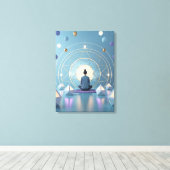 Sound of Silence Meditative Abstract Canvas Afdruk (Insitu (Houten vloer))