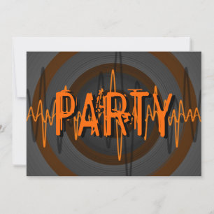 Sound Oranje Dark "PARTY"-uitnodiging Kaart