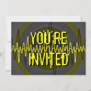 Sound Yellow Dark "You're Invited"-uitnodiging Kaart