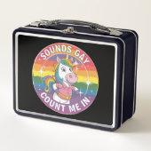Sounds Gay Count Me In Unicorn Rainbow LGBTQ (Voorkant)