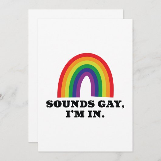 Sounds Gay I'm In Bedankkaart (Voorkant / Achterkant)