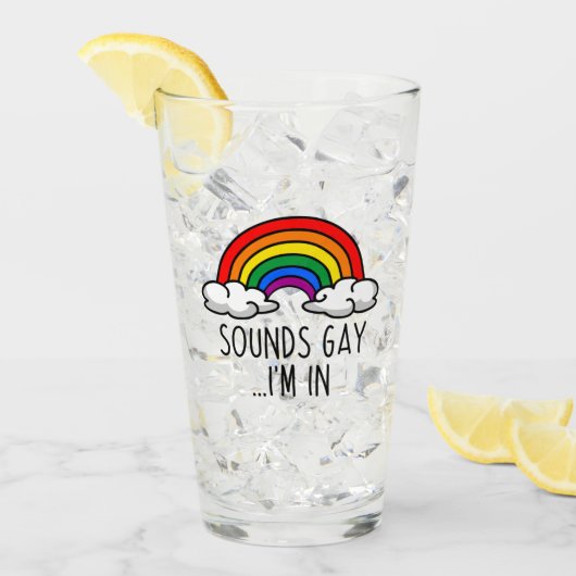 SOUNDS GAY I'M IN - Cute Rainbow Glas (Voorkant ijs)