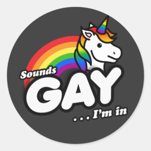 SOUNDS GAY I'S IN T-Shirt Ronde Sticker