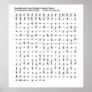 Soundtrack Police Glyphes Contact Sheet Poster