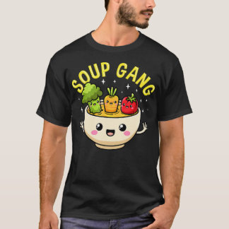 Soup Bende Kawaii Groenten In Kom Cute Koken T-shirt