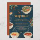 Soup Night Dinner Party Invitations (Devant / Derrière)