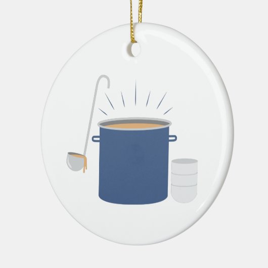 Soup Pot Keramisch Ornament (Links)