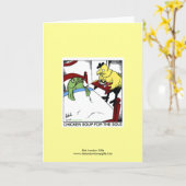 Soupe de poulet 4 La seule carte de voeux caricatu (Fleur jaune)