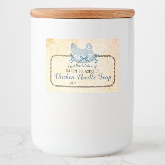 soupe de poulet casserole maison étiquette en cons (Devant)