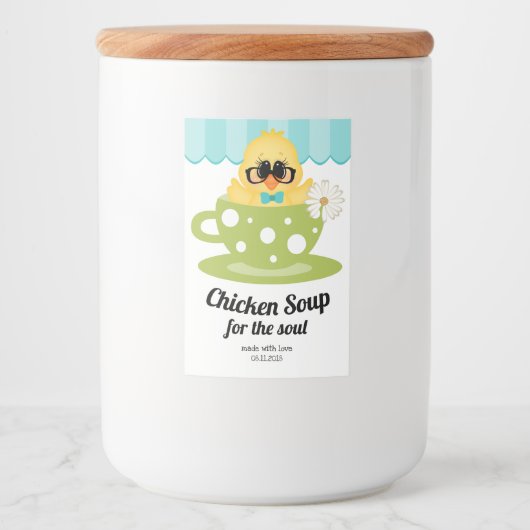 Soupe de poulet maison Mug Cute Étiquette (Devant)