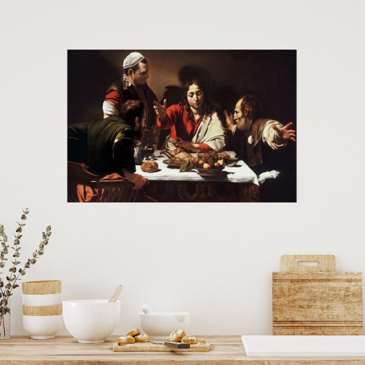 Souper à Emmaus Analyse Caravaggio Poster (Cuisine)