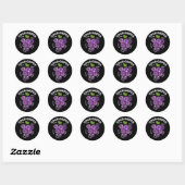 Sour Gripes Funny Fruit Grape Pun Dark BG Ronde Sticker (Vel)