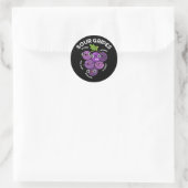Sour Gripes Funny Fruit Grape Pun Dark BG Ronde Sticker (Tas)