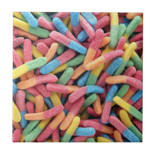 Sour Gummy Worms Tegeltje