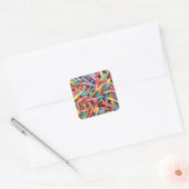 Sour Gummy Worms Vierkante Sticker (Envelop)