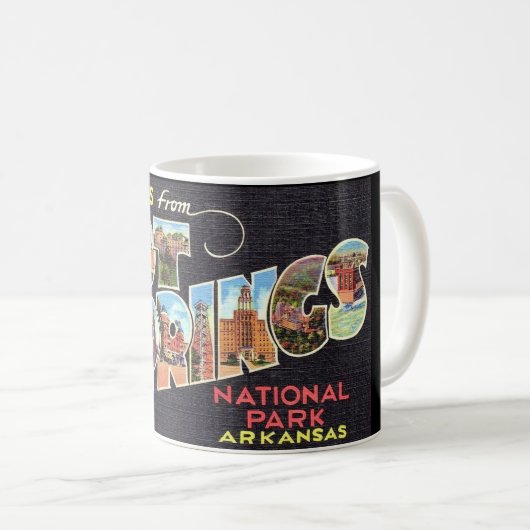 Sources chaudes Arkansas Vintage Mug noire (Devant droit)