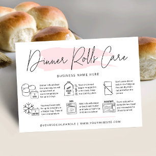 Sourdouf Diner Rolls Carte de soins Aquarelle rose