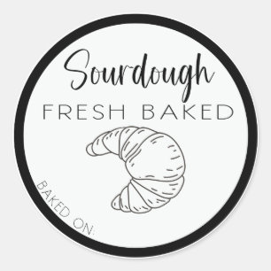SOURDOUGH CROISSANT label, zelfgemaakte croissants Ronde Sticker