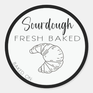 SOURDOUGH CROISSANT label, zelfgemaakte croissants Ronde Sticker