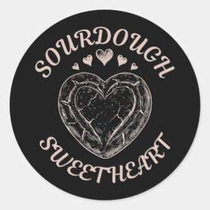 Sourdough Liefje Grappige Valentijnshartbrood Ronde Sticker