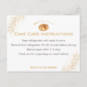 Sourdough Wheat Bakery Cake Care Instructions Bedankkaart (Voorkant)