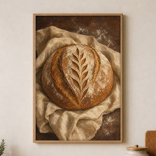 Sourdough zondag watercolour cottagecore poster
