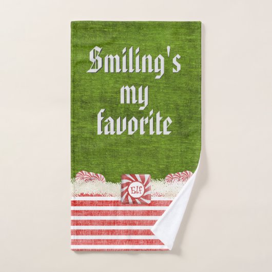 "Souriant ma" citation préférée d'Elf de Noël (Serviette à main)