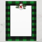 Souriant Snowman Buffalo Papier Plaid (Dos)