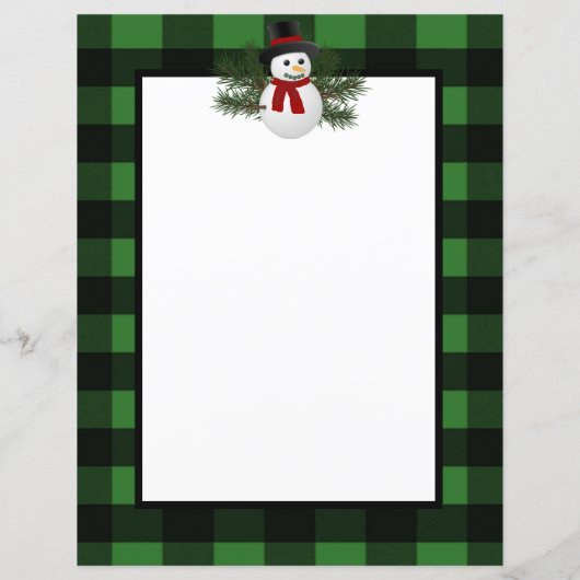 Souriant Snowman Buffalo Papier Plaid (Dos)