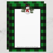 Souriant Snowman Buffalo Papier Plaid (Devant / Derrière)