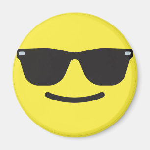 Sourire avec lunettes de soleil Emoji Magnet