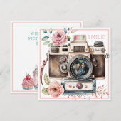 Sourire | Caméra Vintage Carte photo d'anniversair (Devant / Derrière)
