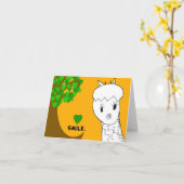 Sourire ! Carte pour notes de girafe (Fleur jaune)
