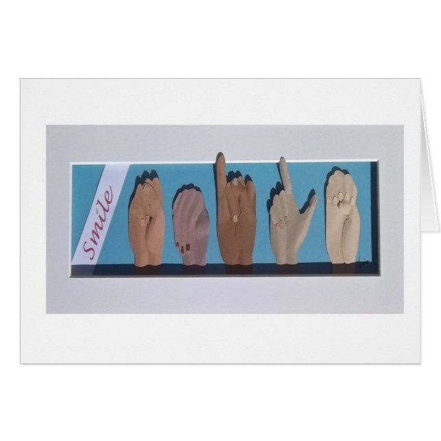 "Sourire" dans la langue des signes (Devant Horizontal)