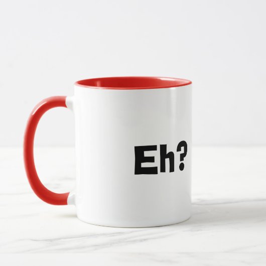 Sourire Feuille d'érable canadienne Hein? Mug (Gauche)