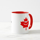 Sourire Feuille d'érable canadienne Hein? Mug (Devant droit)