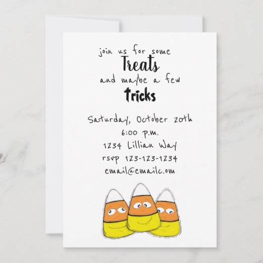 Sourire Halloween Corn Candy Invitation (Devant)