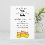Sourire Halloween Corn Candy Invitation (Debout devant)