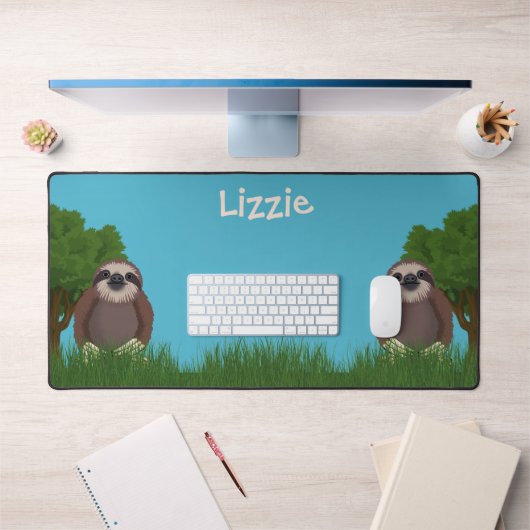 Sourire mignon Sloth Monogrammed (Bureau 1)