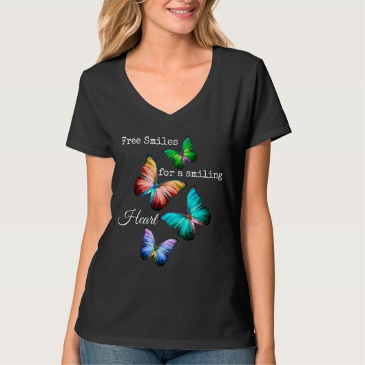 Sourires gratuits pour un T-shirt Coeur Souriant (Devant)