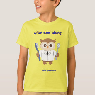 SOURIRES SAGES Dentiste hibou jaune T-shirt manch